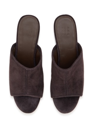 Detail View - Click To Enlarge - PEDDER RED - Dallas 60 Suede Leather Wedge Heeled Sandals