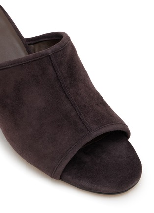 Detail View - Click To Enlarge - PEDDER RED - Dallas 60 Suede Leather Wedge Heeled Sandals