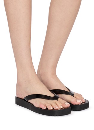 Figure View - Click To Enlarge - PEDDER RED - Studs Leather Bodie Sandals