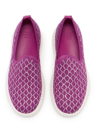 Detail View - Click To Enlarge - PEDDER RED - Dakota Rhinestone Embellished Knit Flats