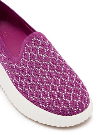 Detail View - Click To Enlarge - PEDDER RED - Dakota Rhinestone Embellished Knit Flats
