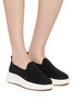 Figure View - Click To Enlarge - PEDDER RED - Dakota Rhinestone Embellished Knit Flats