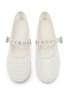 Detail View - Click To Enlarge - PEDDER RED - Remi Crystal Embellished Mesh Mary Jane Flats