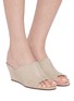 Figure View - Click To Enlarge - PEDDER RED - Dallas 60 Suede Leather Wedge Heeled Sandals