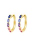 LC COLLECTION JEWELLERY 18K Gold Multi Sapphire Ruby Hoop Earrings