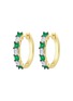 LC COLLECTION JEWELLERY 18K Gold Diamond Emerald Hoop Earrings
