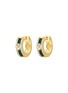 LC COLLECTION JEWELLERY 18K Gold Diamond Malachite Hoop Earrings