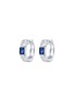 LC COLLECTION JEWELLERY 18K White Gold Diamond Blue Sapphire Hoop Earrings