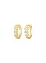 LC COLLECTION JEWELLERY 18K Gold Princess Cut Diamond Hoop Earrings