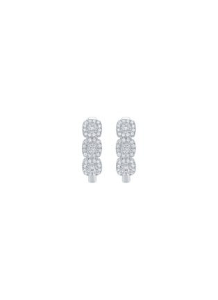 Detail View - Click To Enlarge - LC COLLECTION JEWELLERY - 18K White Gold Diamond Hoop Earrings