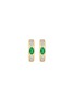 Detail View - Click To Enlarge - LC COLLECTION JEWELLERY - 18K Gold Baguette Cut Diamond Emerald Hoop Earrings