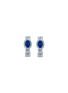 LC COLLECTION JEWELLERY 18K White Gold Diamond Blue Sapphire Hoop Earrings
