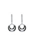 Detail View - Click To Enlarge - LC COLLECTION JEWELLERY - Double Circle 18K White Gold Contrast Diamond Drop Earrings
