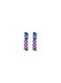 Detail View - Click To Enlarge - LC COLLECTION JEWELLERY - Gradient 18K White Gold Multi Sapphire Ruby Hoop Earrings
