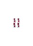 Detail View - Click To Enlarge - LC COLLECTION JEWELLERY - Geometric 18K White Gold Diamond Ruby Hoop Earrings