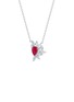 LC COLLECTION JEWELLERY Pear 18K White Gold Diamond Ruby Necklace