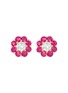LC COLLECTION JEWELLERY Floral 18K Gold Diamond Ruby Earrings