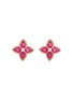 LC COLLECTION JEWELLERY Floral 18K Rose Gold Diamond Ruby Earrings