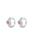 LC COLLECTION JEWELLERY Marquise 18K White Gold Diamond Ruby Hoop Earrings