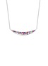 LC COLLECTION JEWELLERY 18K White Gold Multi Sapphire Ruby Necklace