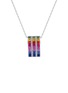 LC COLLECTION JEWELLERY 18K White Gold Diamond Multi Sapphire Ruby Pendant Necklace