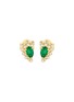 LC COLLECTION JEWELLERY Marquise 18K Gold Diamond Emerald Earrings