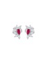 LC COLLECTION JEWELLERY Floral 18K White Gold Diamond Ruby Earrings