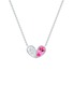 LC COLLECTION JEWELLERY Heart 14K White Gold Diamond Pink Sapphire Necklace
