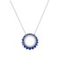 LC COLLECTION JEWELLERY Circle 18K White Gold Diamond Blue Sapphire Necklace