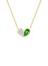 LC COLLECTION JEWELLERY Heart 14K Gold Diamond Emerald Necklace