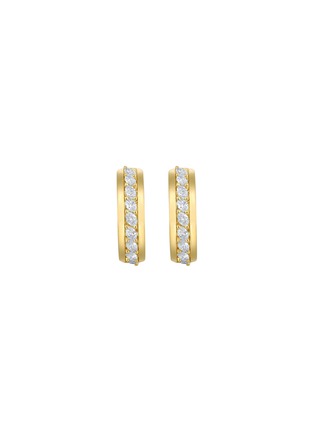 Detail View - Click To Enlarge - LC COLLECTION JEWELLERY - 18K Gold Diamond Hoop Earrings