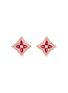 LC COLLECTION JEWELLERY Floral 18K Rose Gold Diamond Ruby Earrings