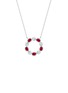 LC COLLECTION JEWELLERY Circle 18K White Gold Diamond Ruby Necklace