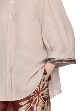  - BRUNELLO CUCINELLI - Long Sleeve Beaded Trim Shirt