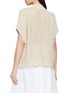 Back View - Click To Enlarge - BRUNELLO CUCINELLI - Short Sleeve Sequinned Open Knit Linen Cardigan