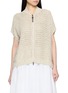 BRUNELLO CUCINELLI Short Sleeve Sequinned Open Knit Linen Cardigan