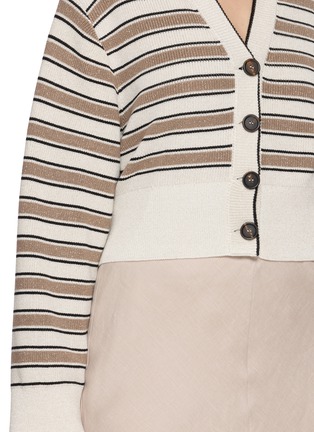  - BRUNELLO CUCINELLI - Striped V-Neck Knit Cardigan