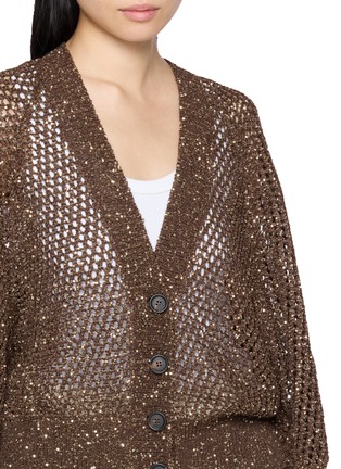  - BRUNELLO CUCINELLI - Sequinned Open Knit V-Neck Cardigan