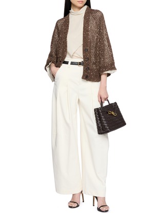 Figure View - Click To Enlarge - BRUNELLO CUCINELLI - Sequinned Open Knit V-Neck Cardigan