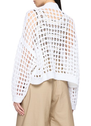 Back View - Click To Enlarge - BRUNELLO CUCINELLI - Open Knit Cotton Cardigan