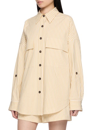 Detail View - Click To Enlarge - BRUNELLO CUCINELLI - Long Sleeve Striped Pocket Shirt