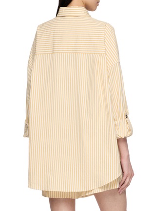 Back View - Click To Enlarge - BRUNELLO CUCINELLI - Long Sleeve Striped Pocket Shirt