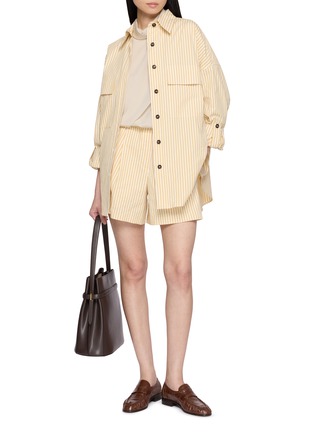 Figure View - Click To Enlarge - BRUNELLO CUCINELLI - Long Sleeve Striped Pocket Shirt