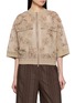 BRUNELLO CUCINELLI Sequin Floral Embroidered Cotton Gauze Bomber Jacket