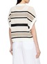 Back View - Click To Enlarge - BRUNELLO CUCINELLI - Striped Open Knit Cap Sleeve Top