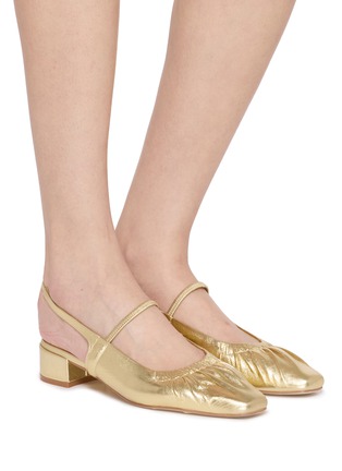 Figure View - Click To Enlarge - PEDDER RED - Steffie 33 Leather Slingback Pumps