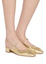Figure View - Click To Enlarge - PEDDER RED - Steffie 33 Leather Slingback Pumps