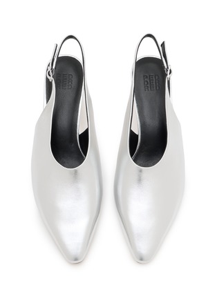 Detail View - Click To Enlarge - PEDDER RED - Qiana 50 Metallic Leather Slingback Pumps