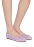 Figure View - Click To Enlarge - PEDDER RED - Gracie Suede Ballerina Flats