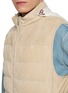  - BRUNELLO CUCINELLI - Detachable Hood Padded Suede Leather Down Vest